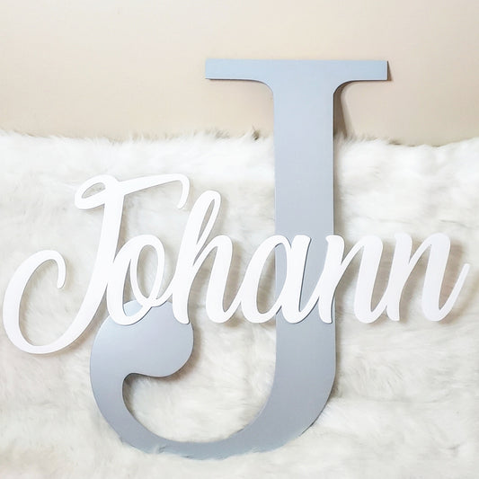 Wooden + Initial name size