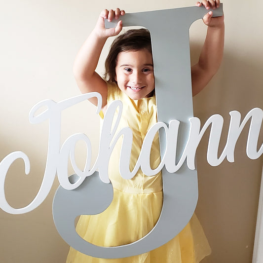 Wooden + Initial name size