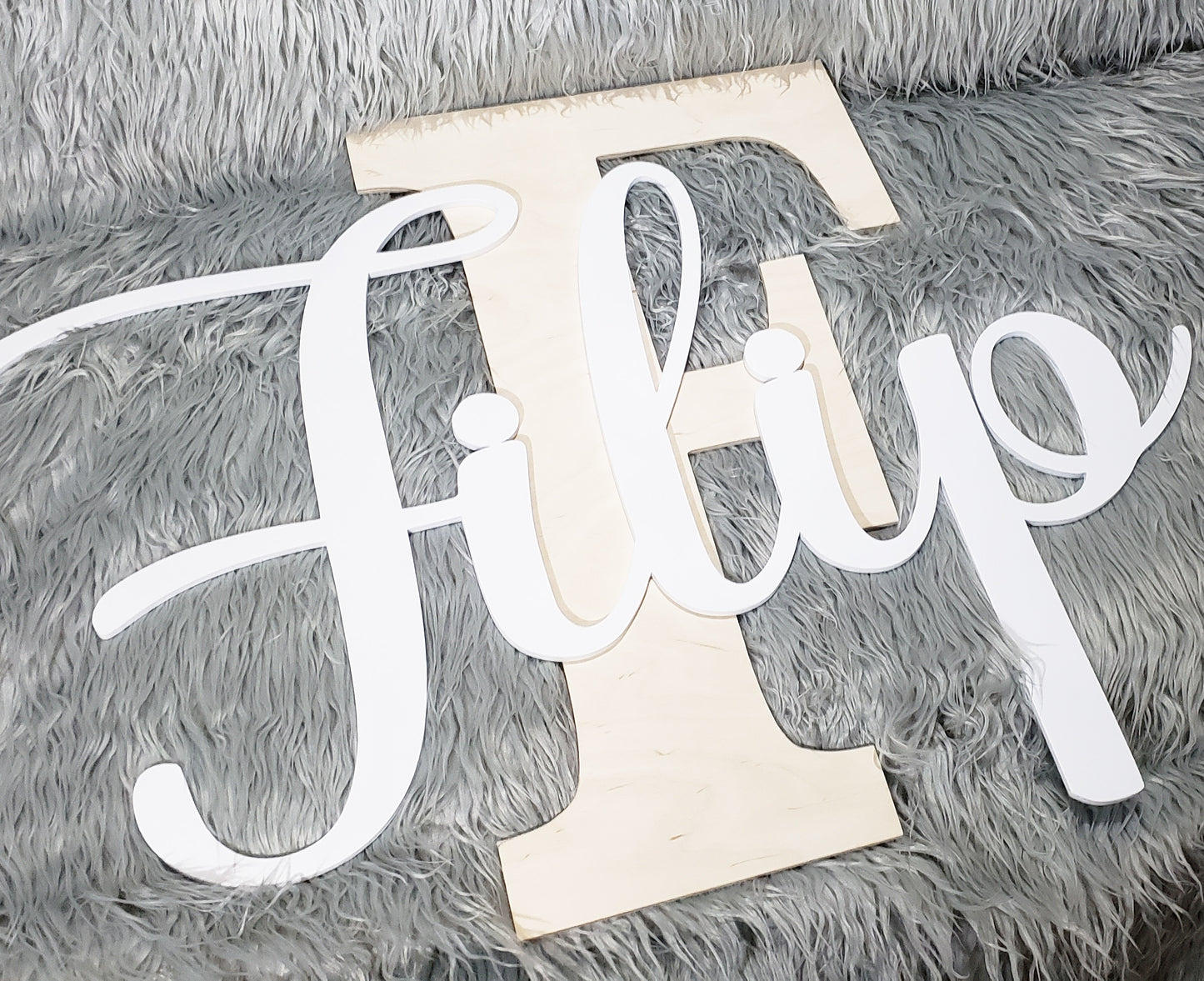 Wooden + Initial name size