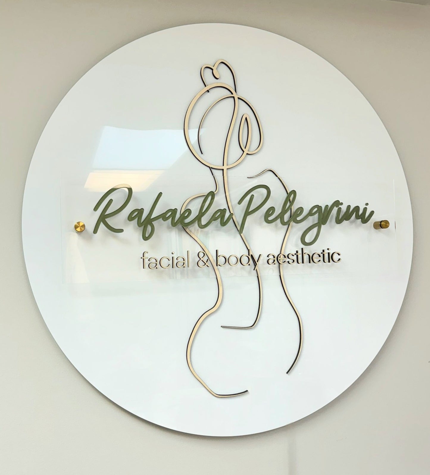 Business sign logo plaque 32" + neon light.