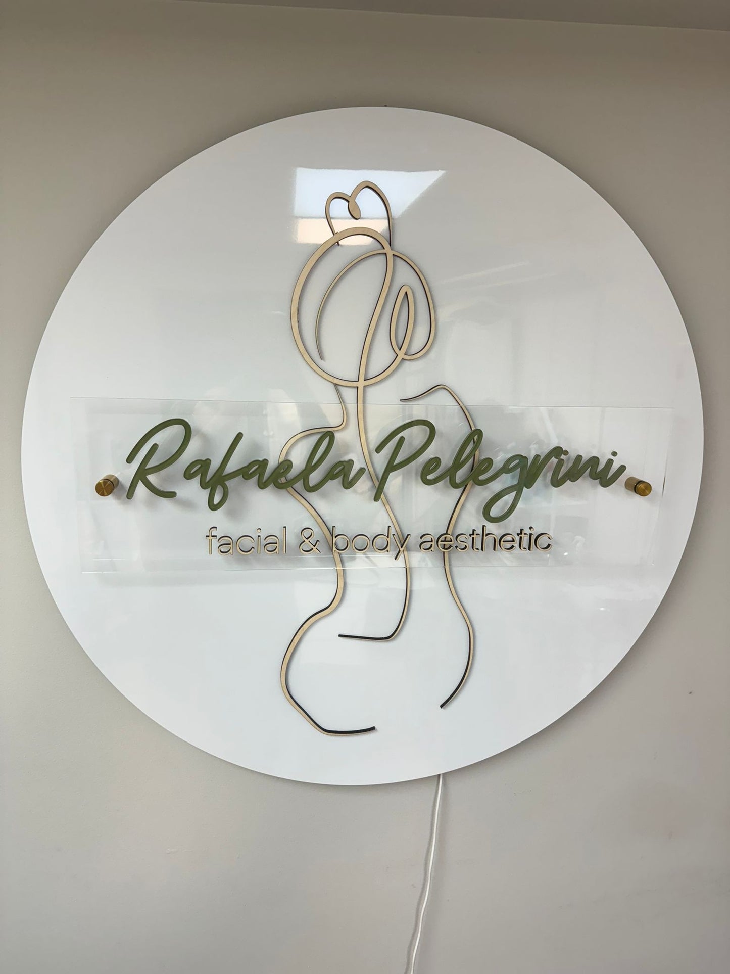 Business sign logo plaque 32" + neon light.