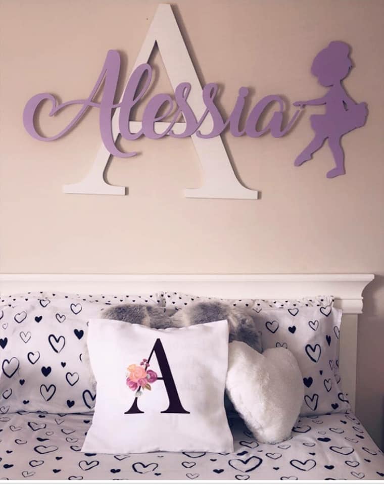 Wooden + Initial name size