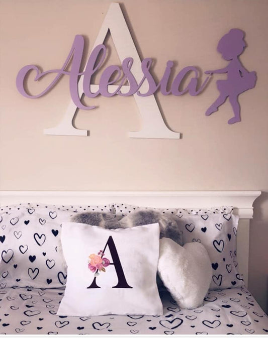 Wooden + Initial name size