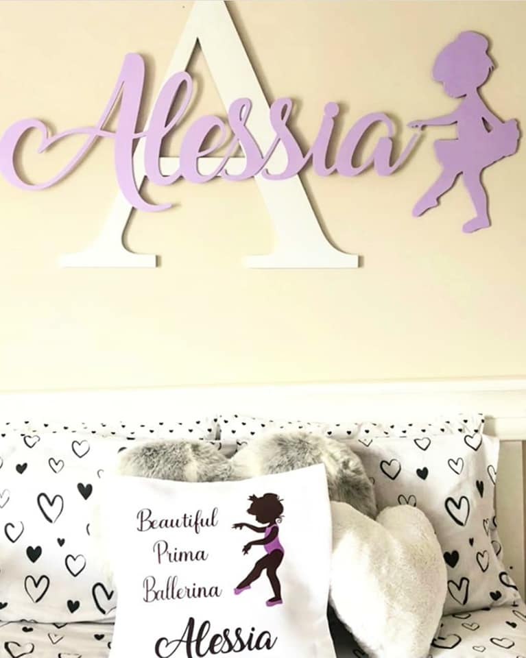 Wooden + Initial name size