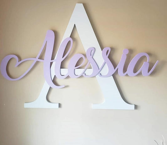 Wooden + Initial name size