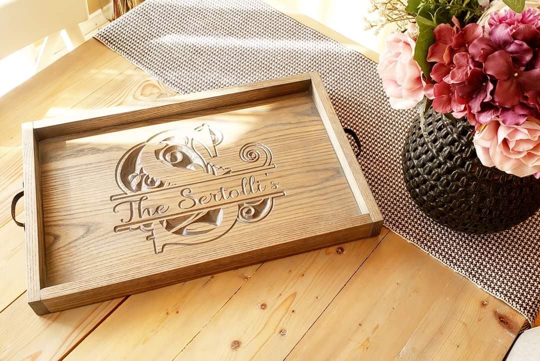 Engraved tray