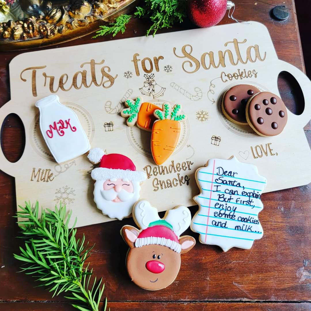 Santa cookies tray