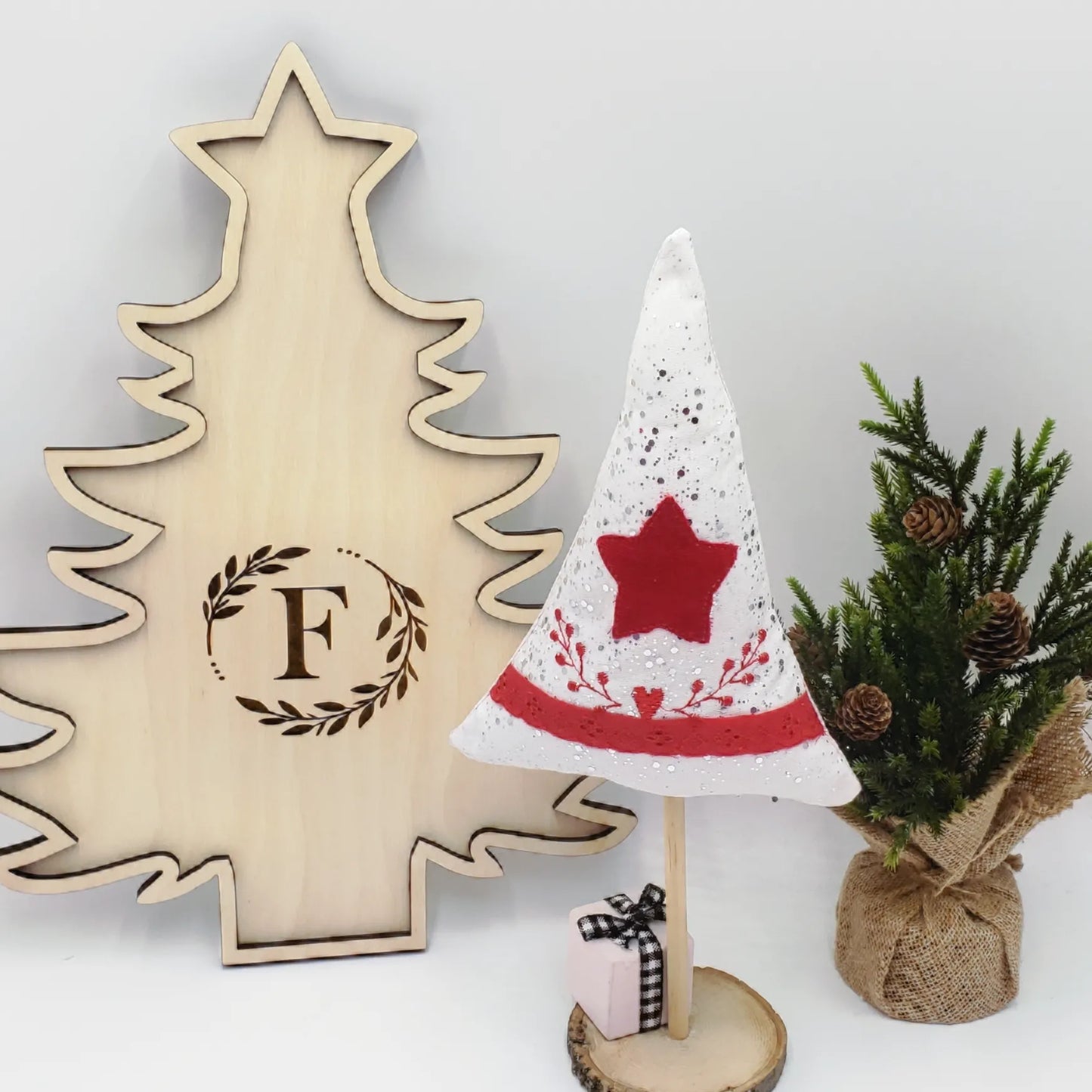 Christmas tree monogram tray