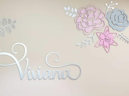 wall painel decor + name sign