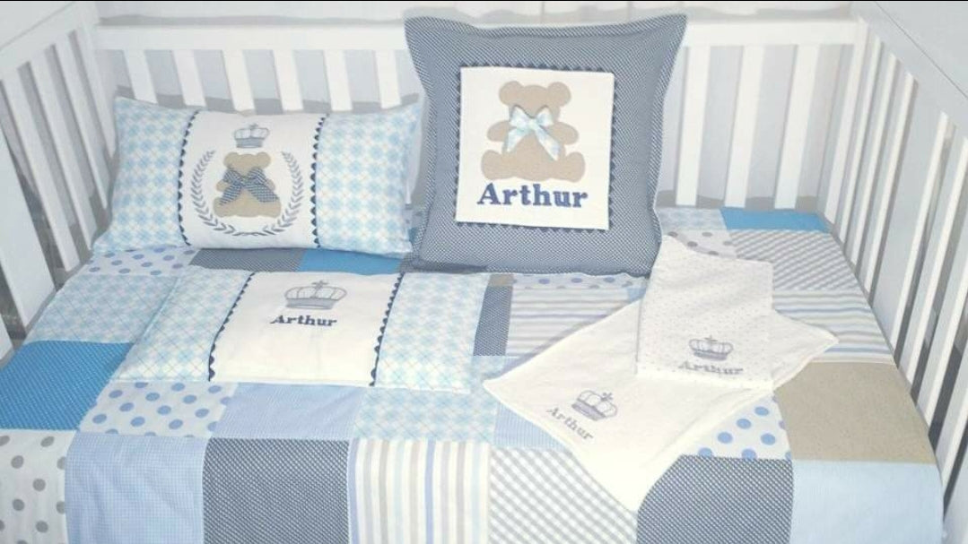 Embroidered Bear name Pillow