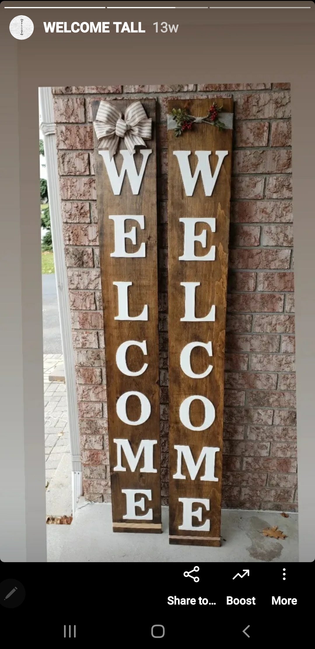 Welcome sign door entry