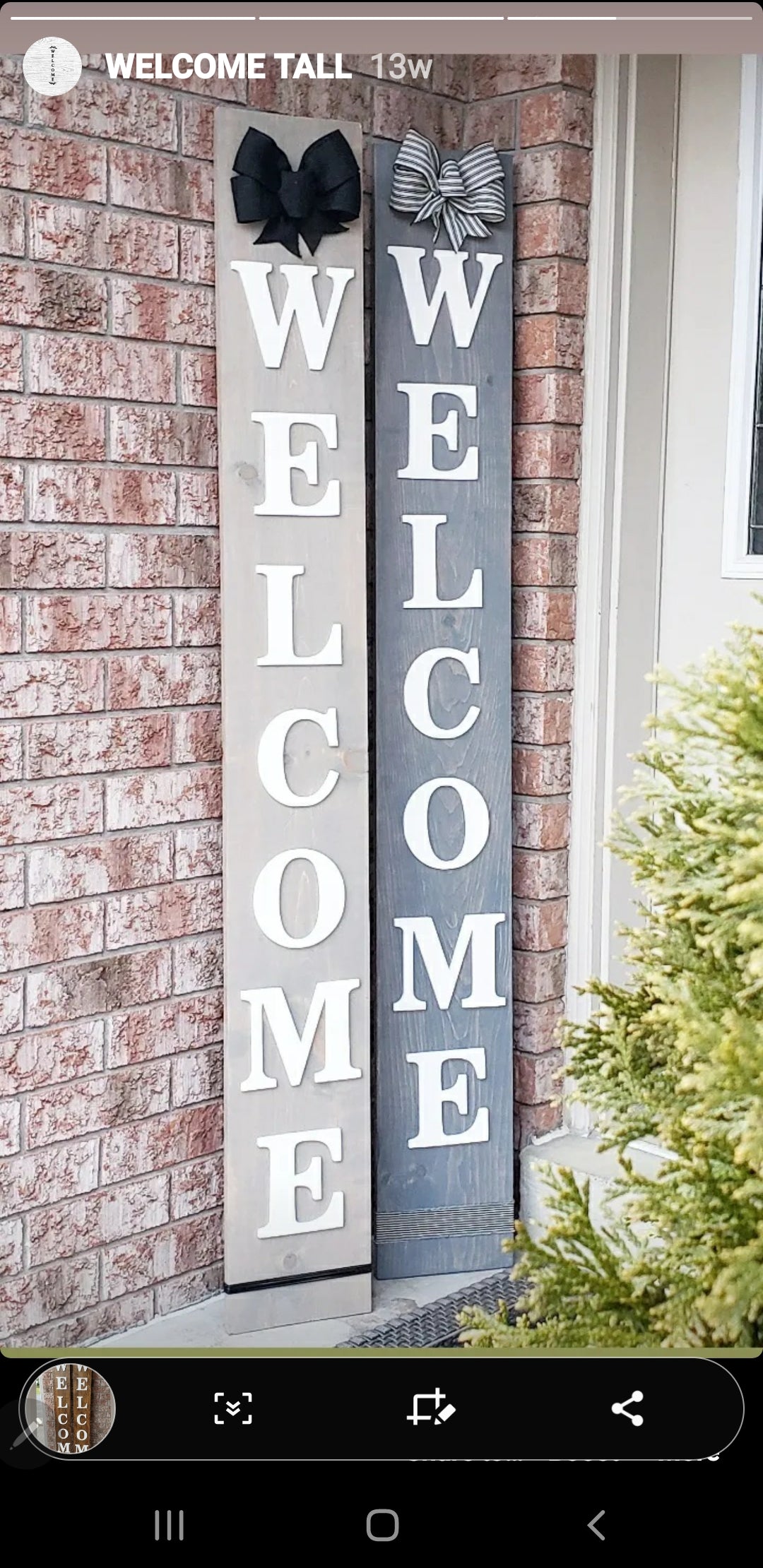 Welcome sign door entry