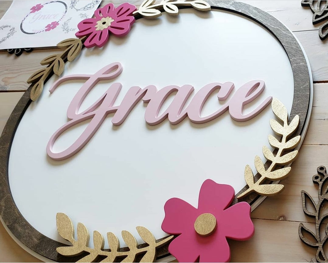 Name sign Nursery round