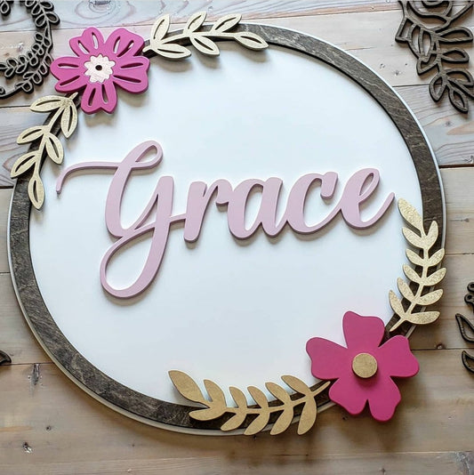 Name sign Nursery round