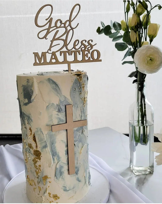 Cake topper + cross( 4" tall)
