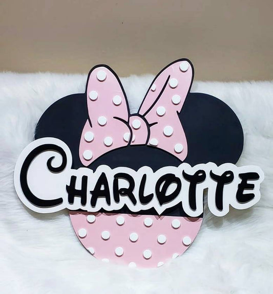 Minnie sign mickey sign 3D