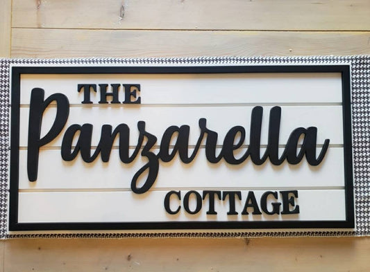 Wooden sign 3d cottage sign