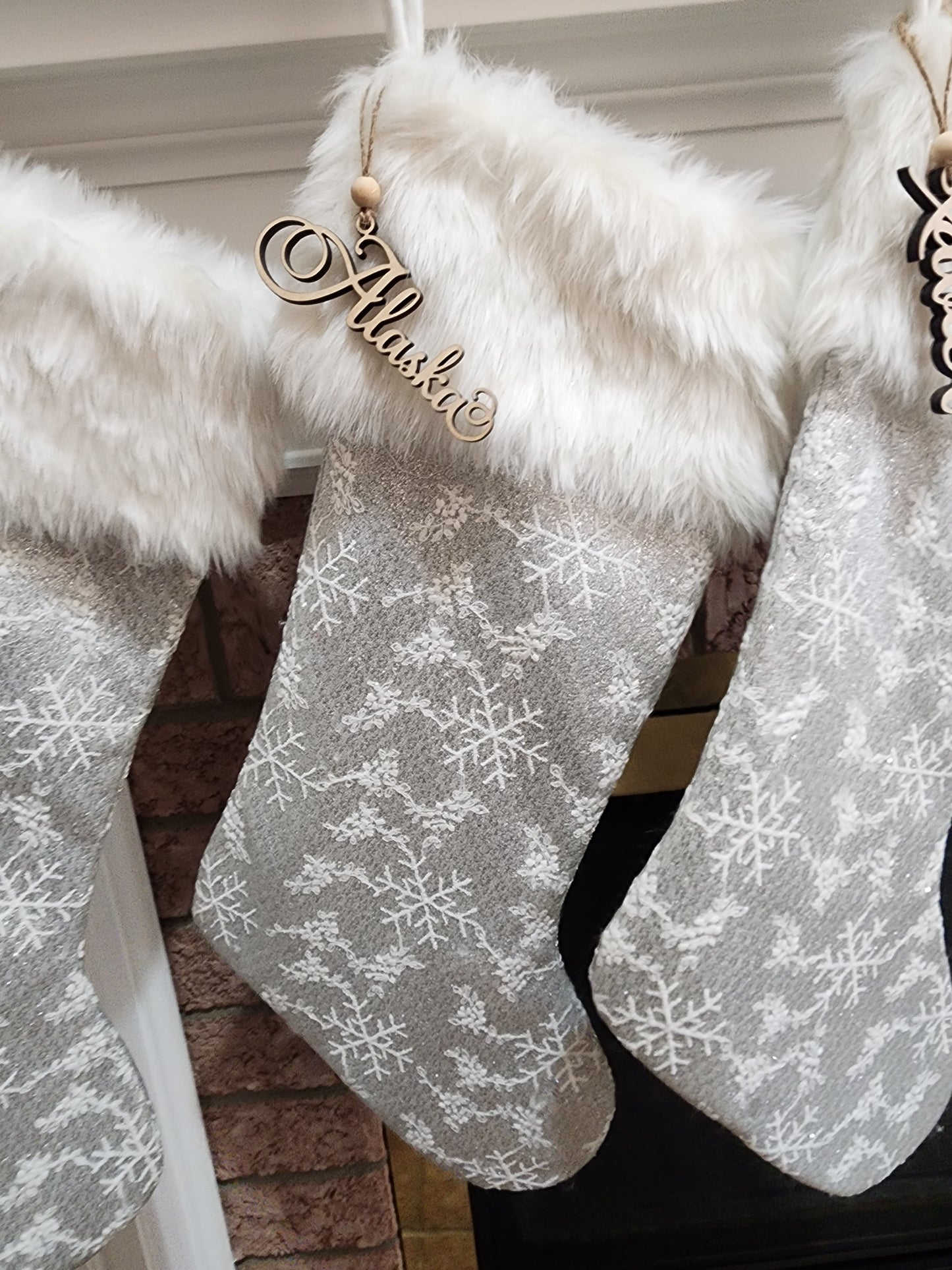 Christmas stocking tags swirly