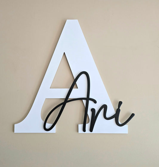 Monogram name sign