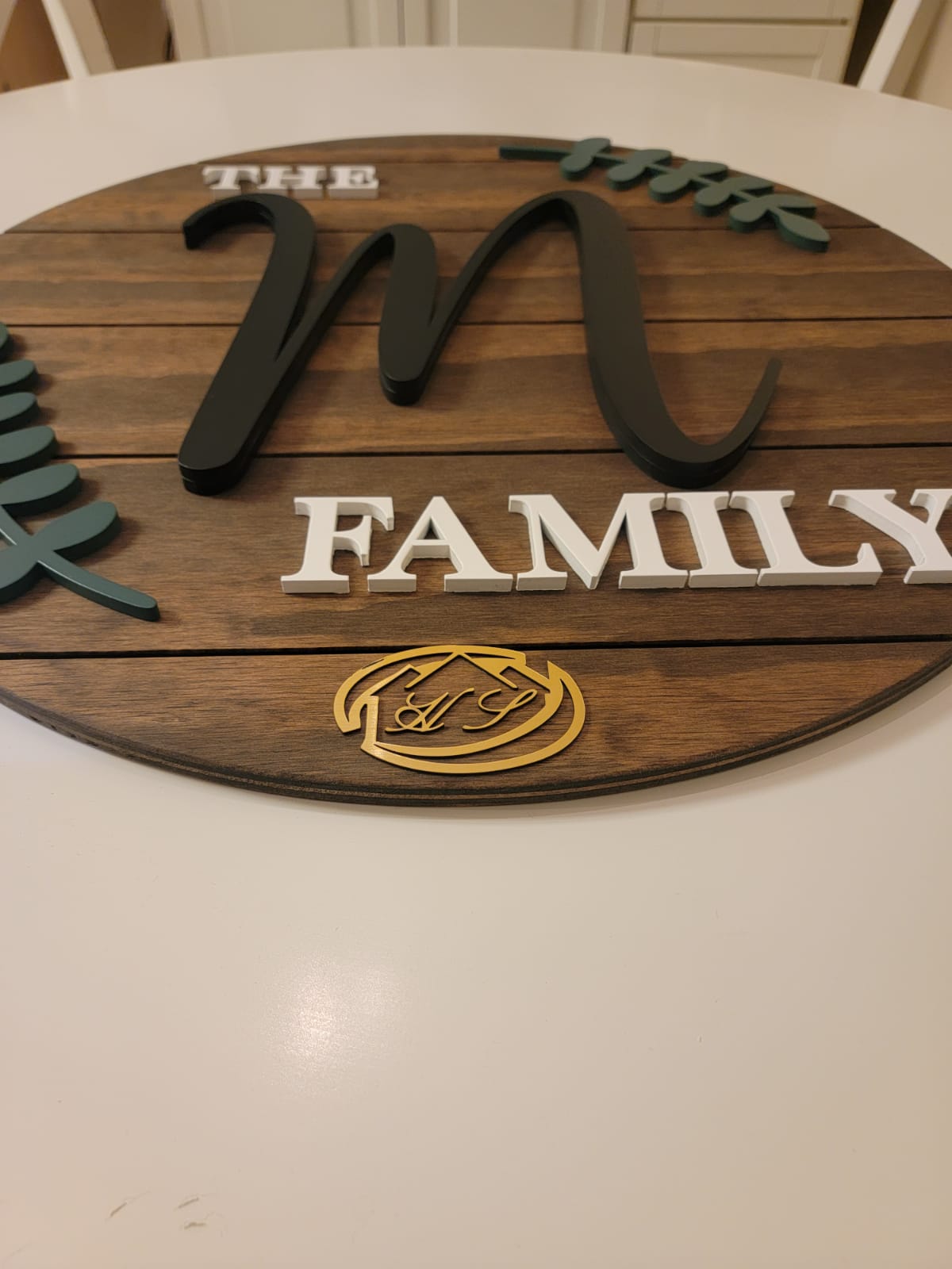 Family round sign with