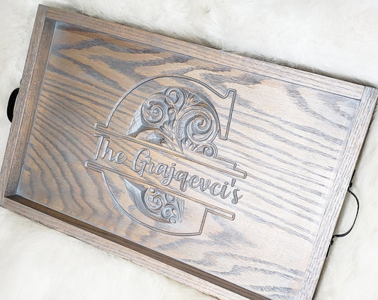 Engraved tray