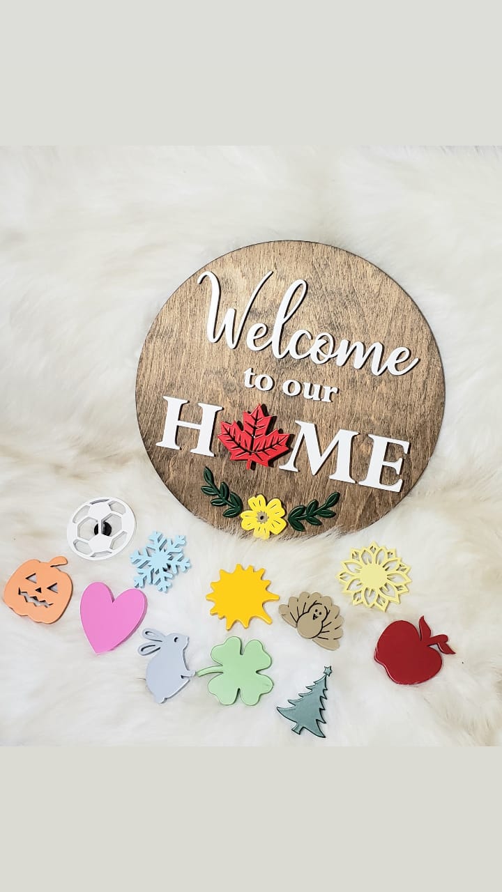 WELCOME sign w/12 pieces interchangeable