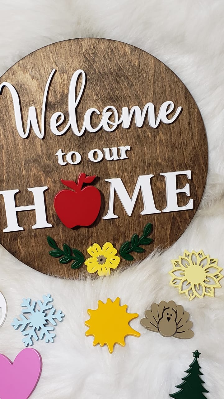 WELCOME sign w/12 pieces interchangeable