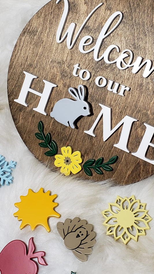 WELCOME sign w/12 pieces interchangeable