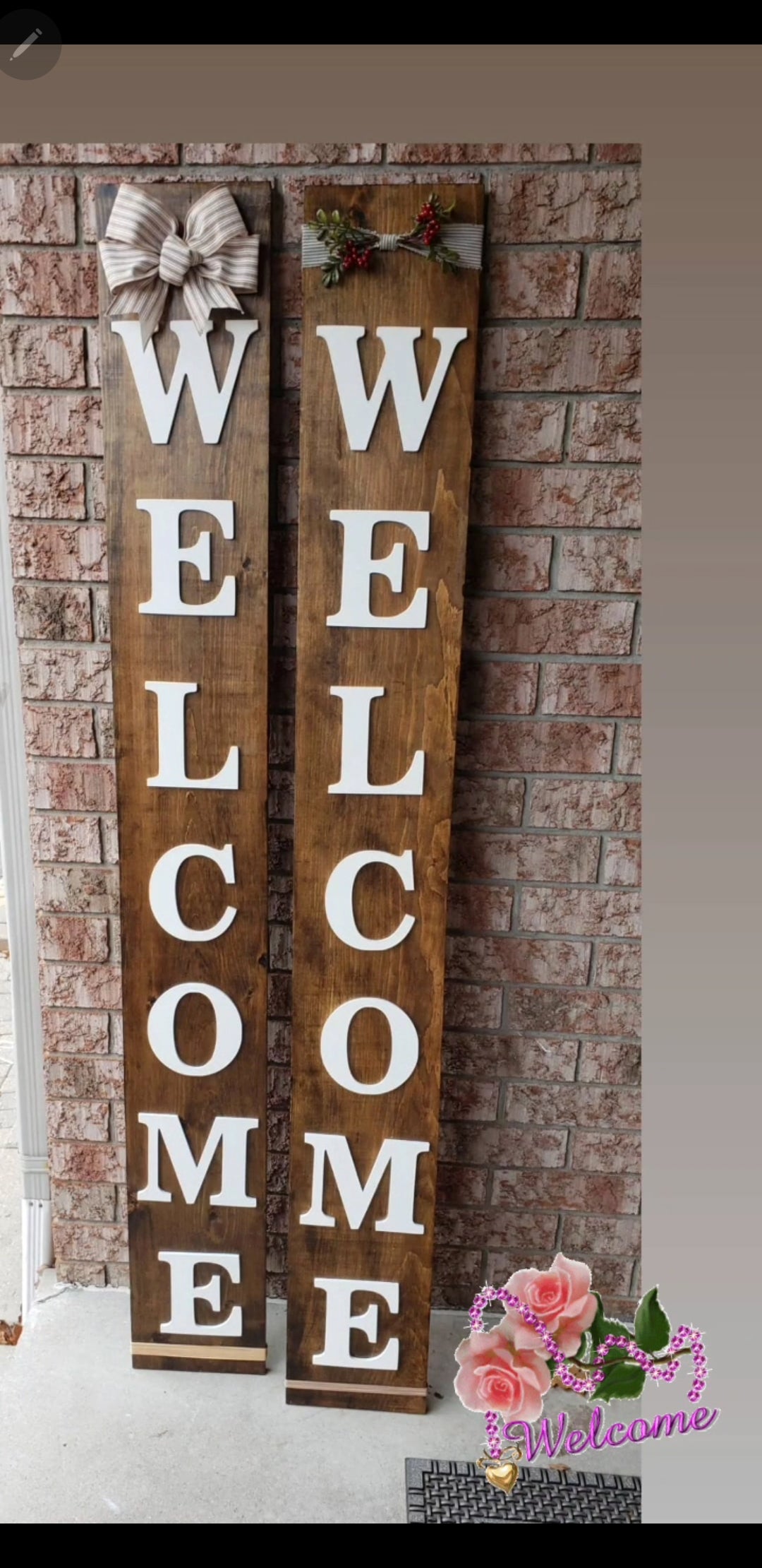Welcome sign door entry