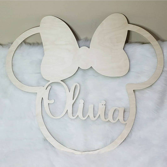 Mickey / minnie wood frame sign